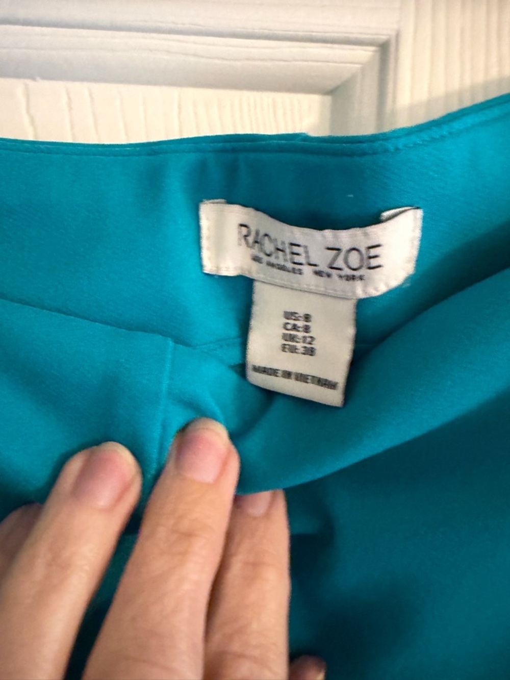 Rachel Zoe Bright Teal Cropped Slim Pants - Picture 2 of 3